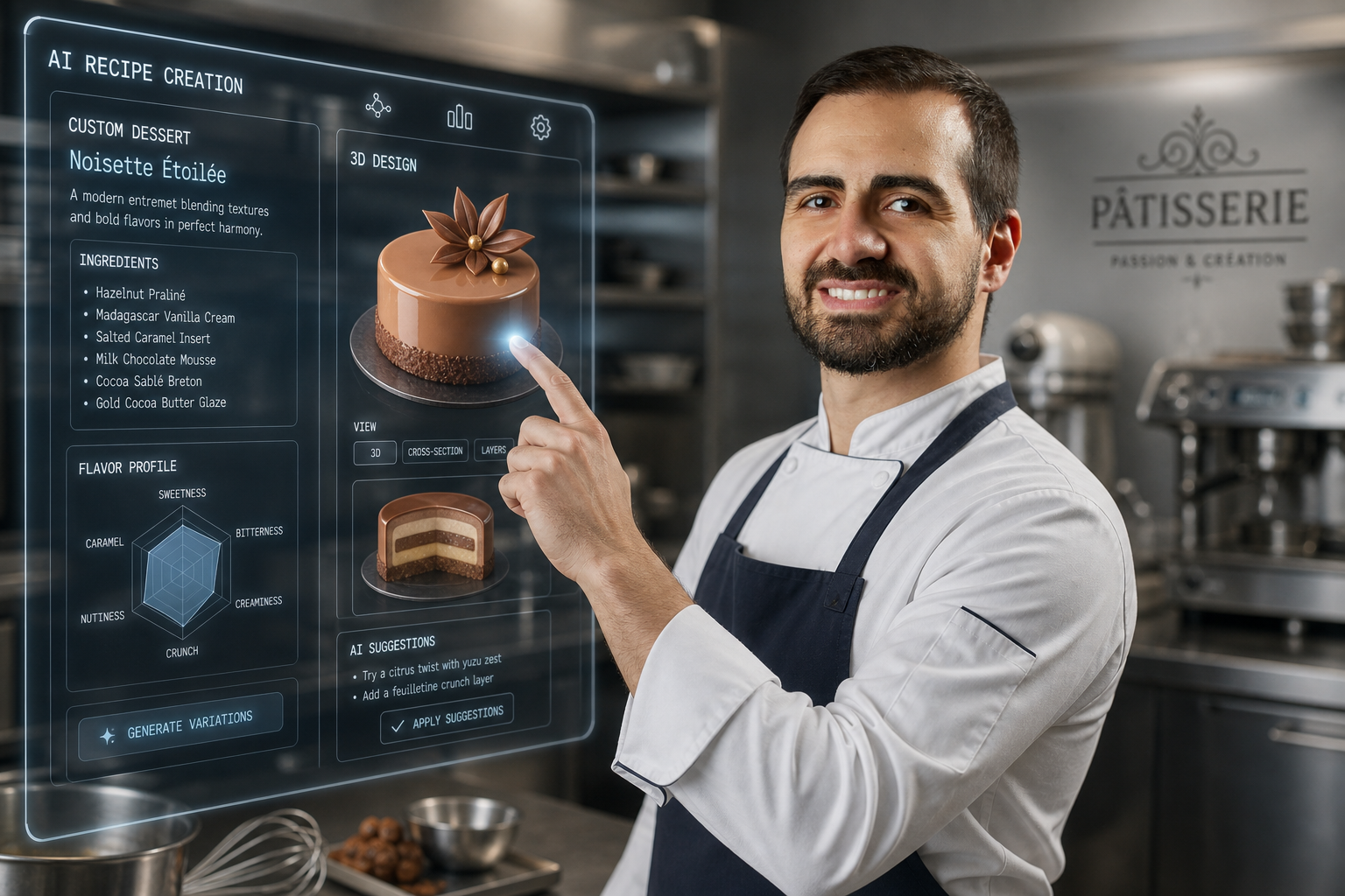 IA criando a receita da sobremesa